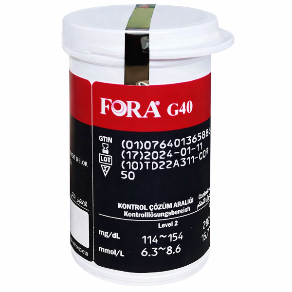 Fora G40 Kan Şekeri Test Stripi 50'li